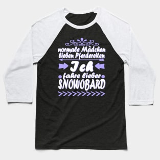 Snowboarden Mädchen Schnee Geschenk Winter Baseball T-Shirt